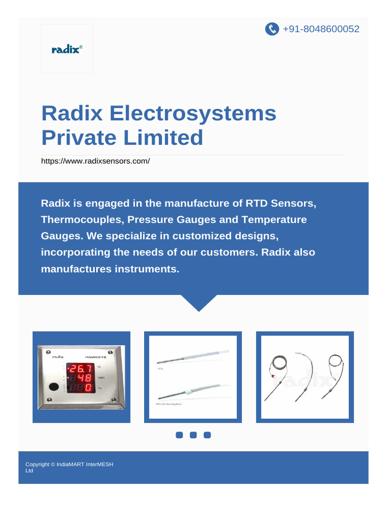 Radix Sensors: Industrial Instrumentation Solutions | PDF | Pressure ...