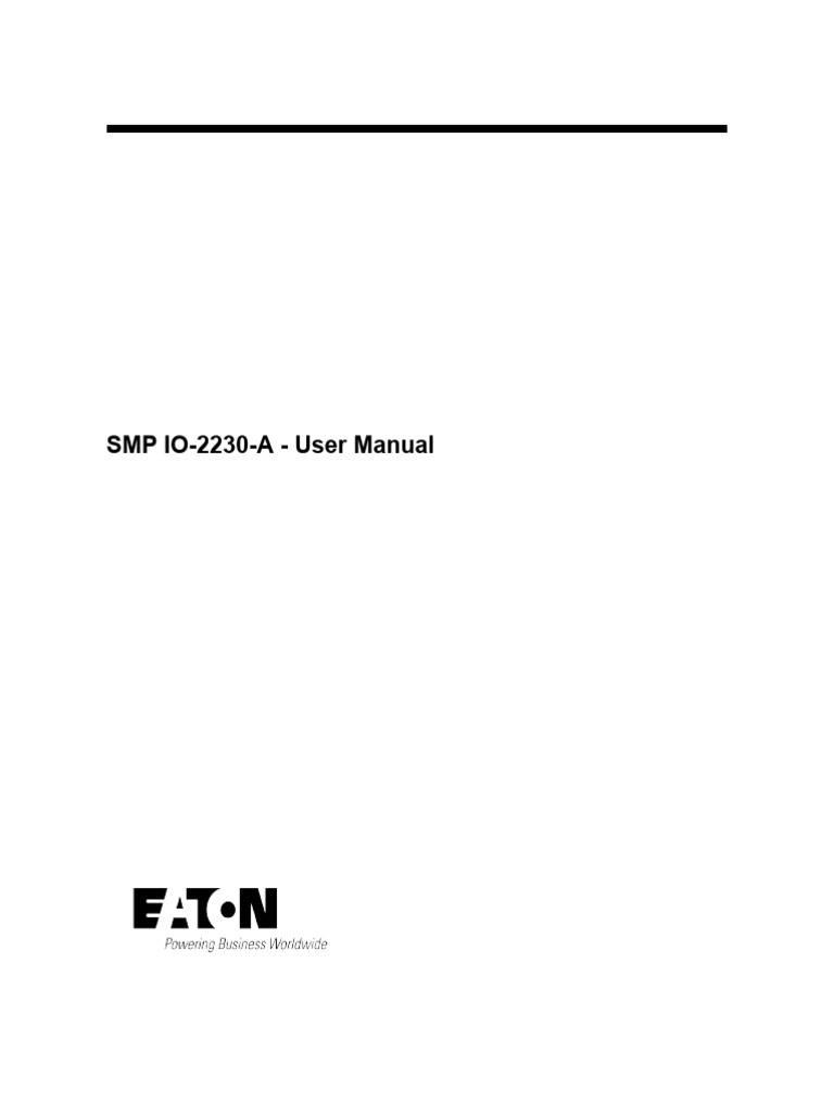 SMP IO-2230-A User Manual Guide | PDF | Automation | Electrostatic ...