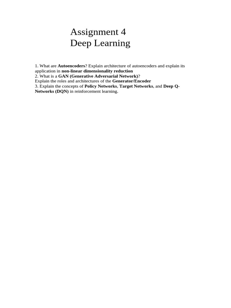 Deep Learning Concepts: Autoencoders & GANs | PDF