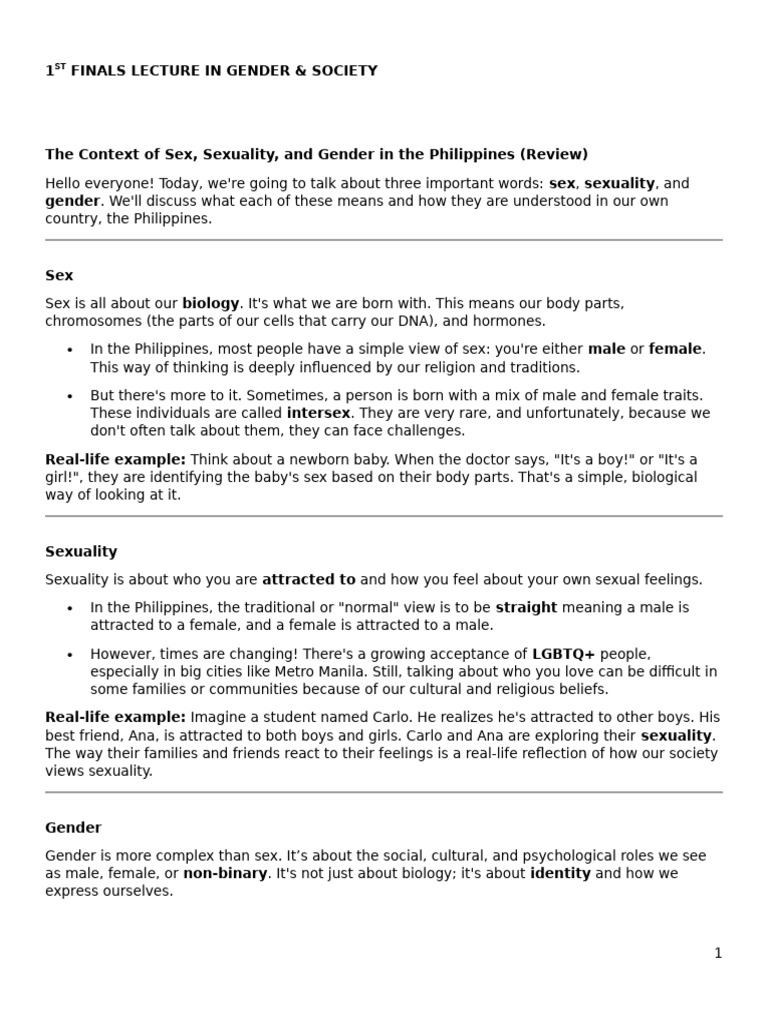 Gender, Sex, and Society in the Philippines | PDF | Gender Studies ...