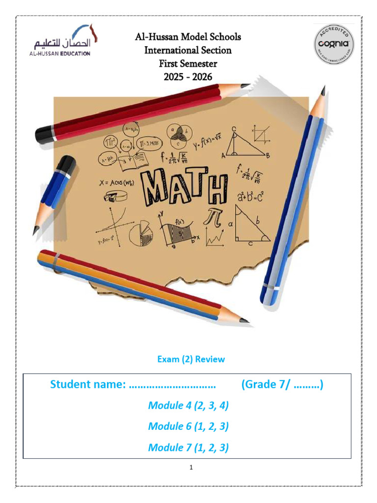 Grade 7 Math Exam Review Guide | PDF | Triangle | Euclidean Geometry
