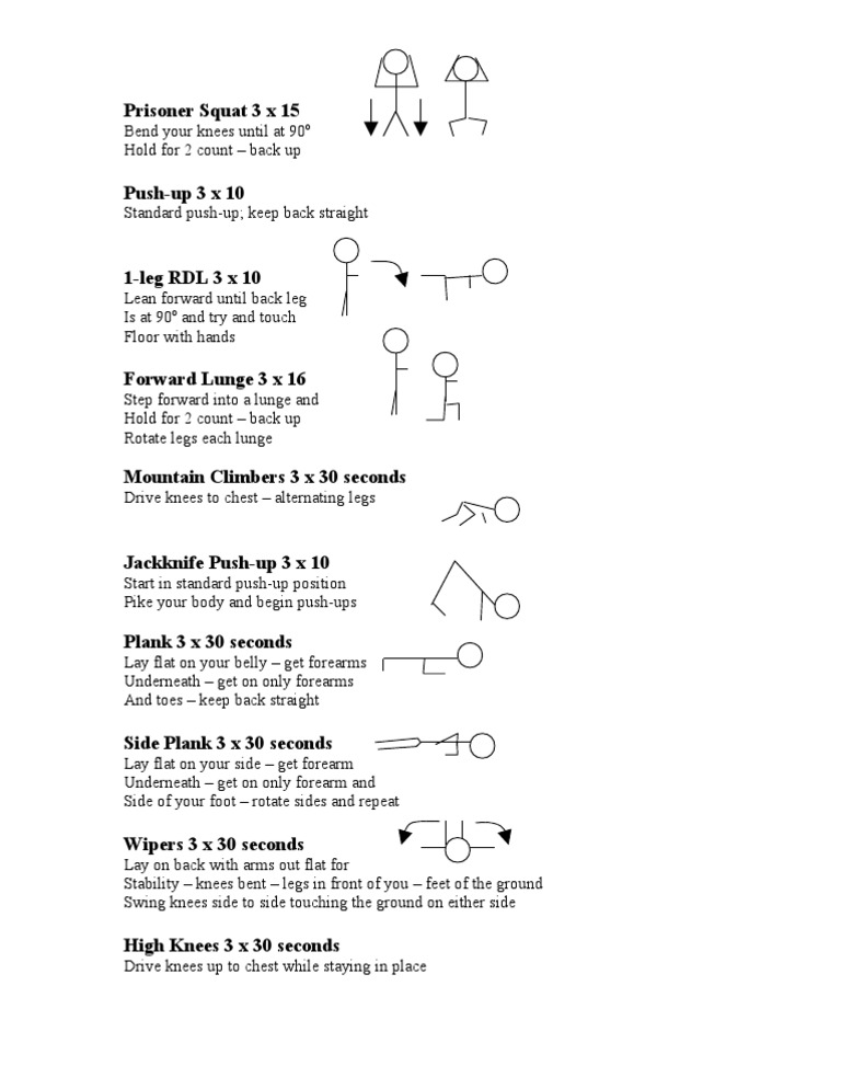 Cooking Workout: Bodyweight Exercises | PDF | Cooking, Food & Wine