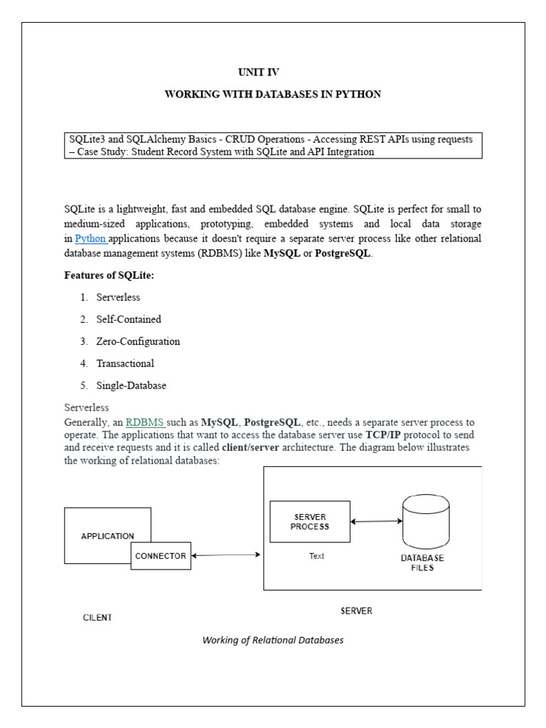 Python Database Management with SQLite | PDF | Databases | Database ...