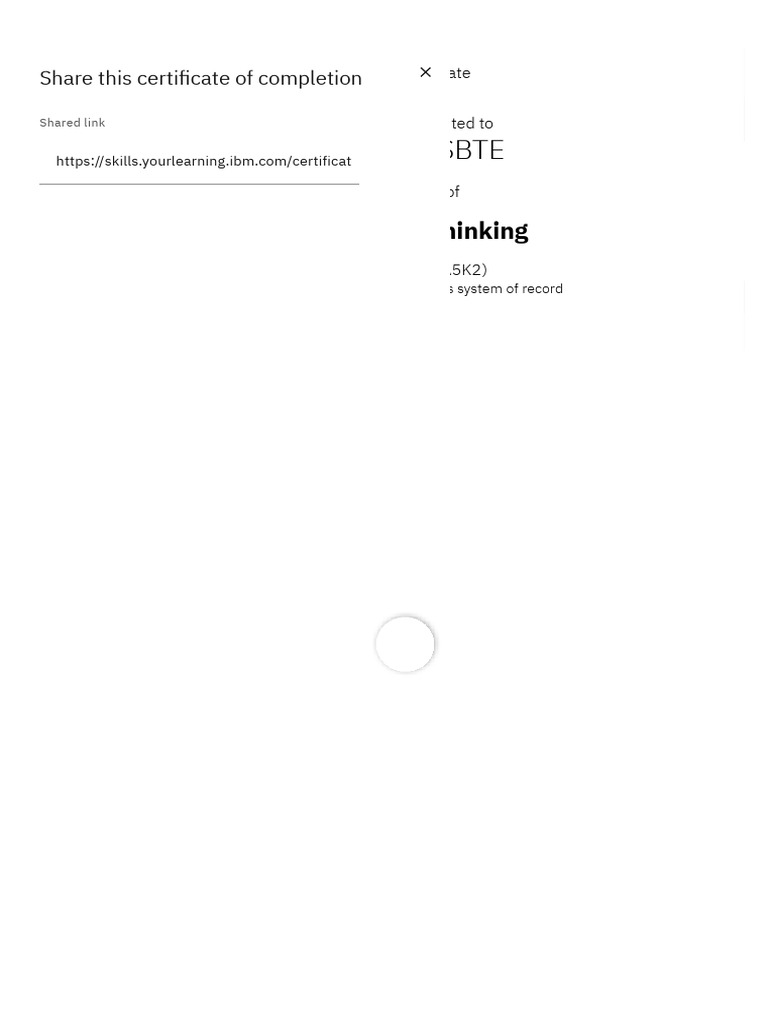 IBM Design Thinking Completion Certificate | PDF