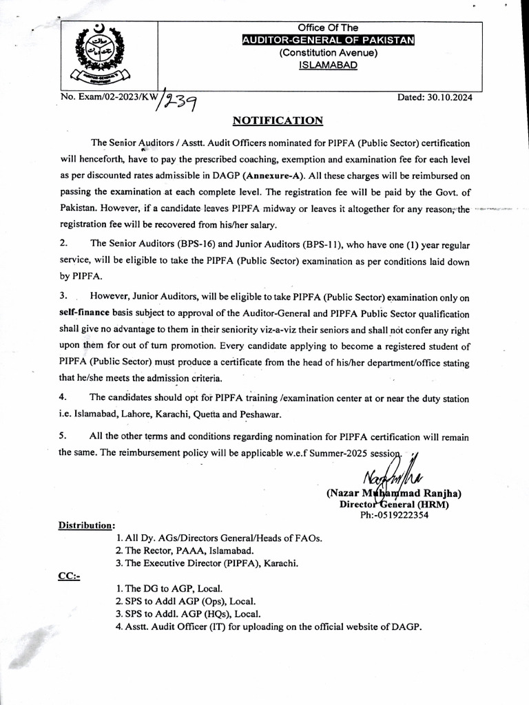 Notification Dated 30.10.2024 | PDF