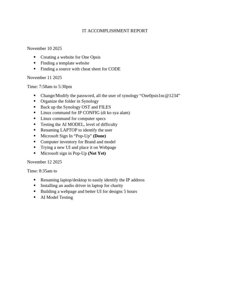 It Accomplishment Report1 | PDF