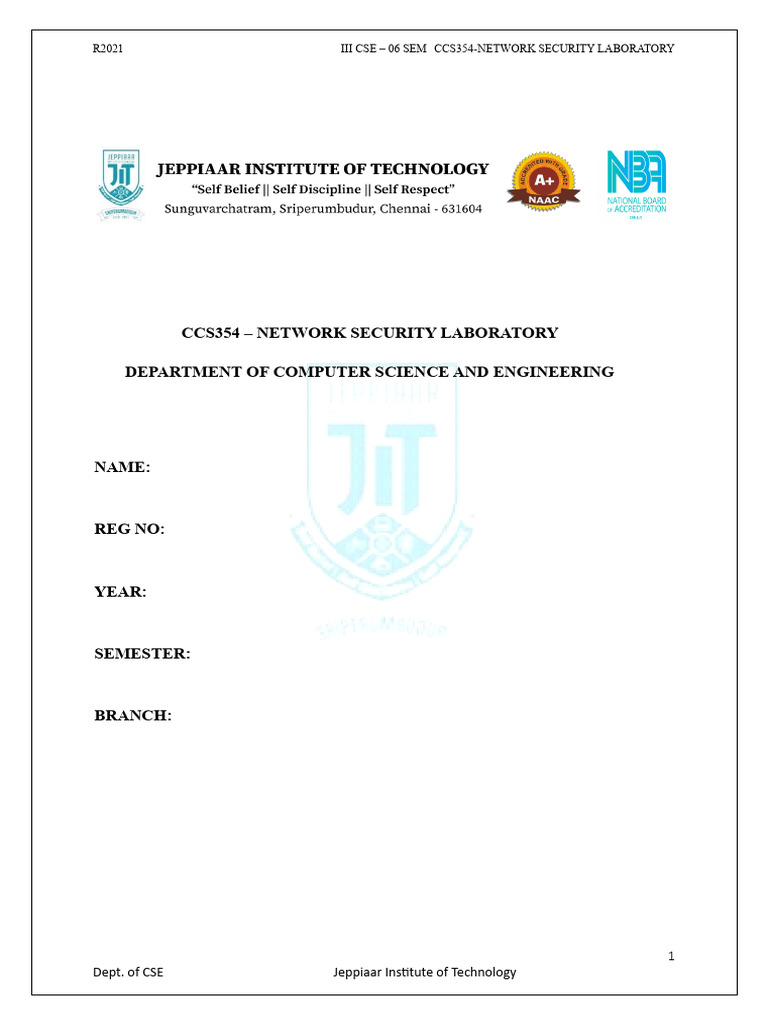 Ccs354 Network Security Lab | PDF | Transmission Control Protocol ...