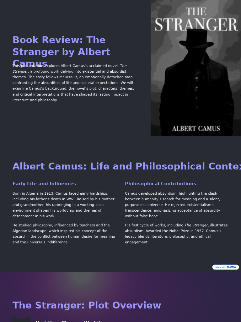 Camus' The Stranger: Themes & Analysis | PDF | Albert Camus