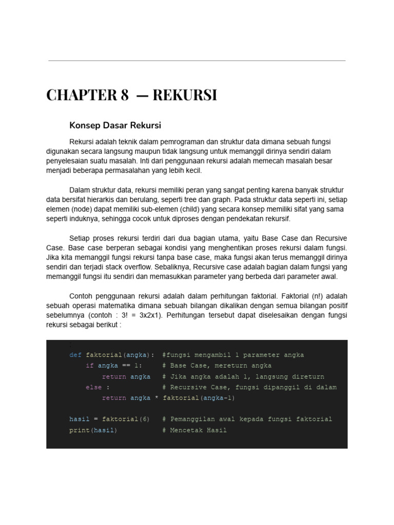 Teknik Rekursi dalam Pemrograman | PDF