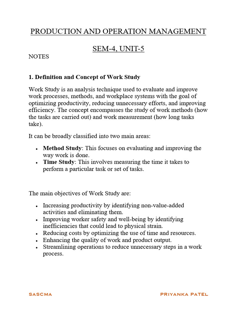 Work Study Techniques and Procedures | PDF