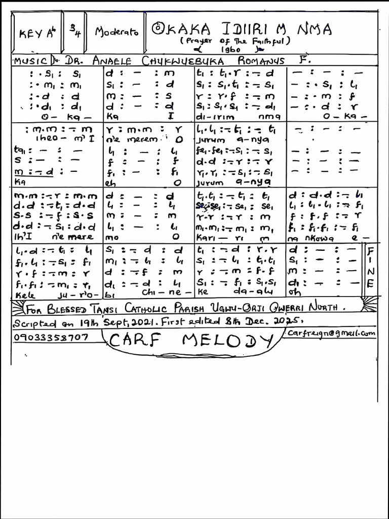 Igbo Music Prayer Lyrics and Analysis | PDF