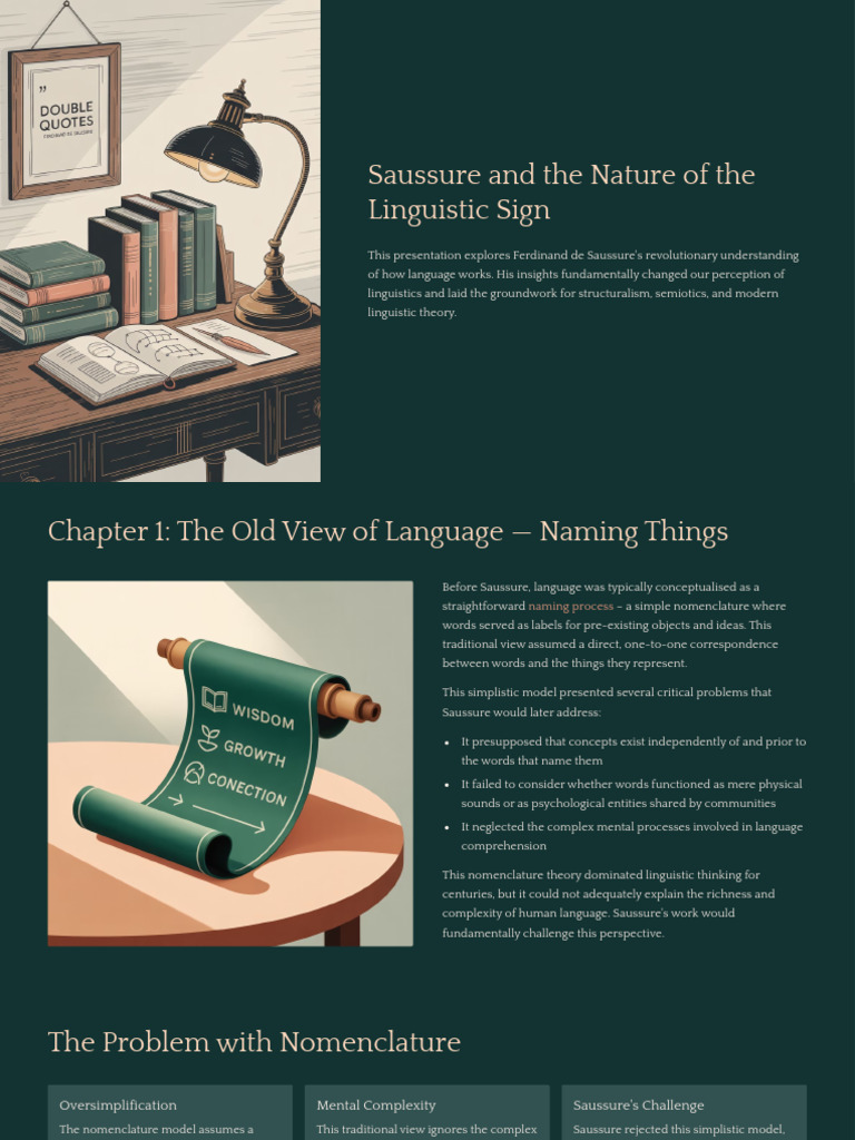 Saussure's Linguistic Sign Theory Explained | PDF | Linguistics | Semiotics
