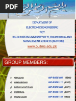 Department of Electronics Engineering Fict Balochistan University of It, Engineering and Management Sciences (Buitems)