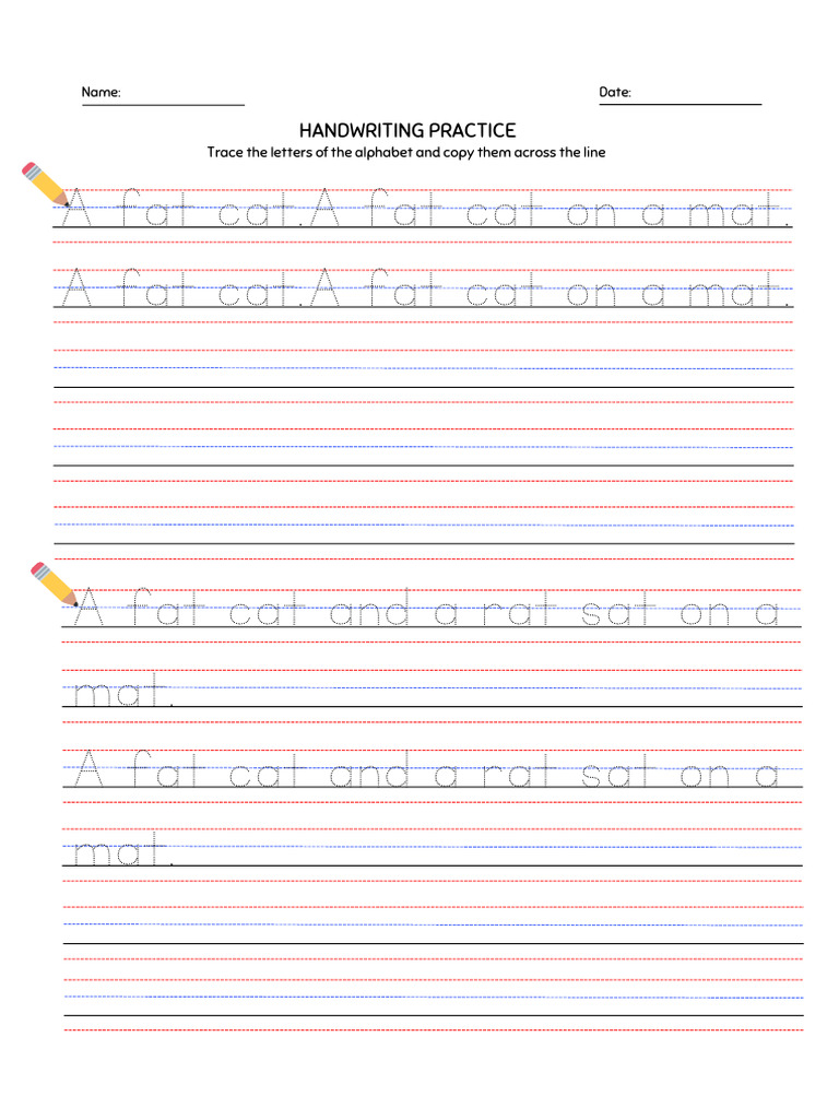 Handwriting Practice Worksheets | PDF