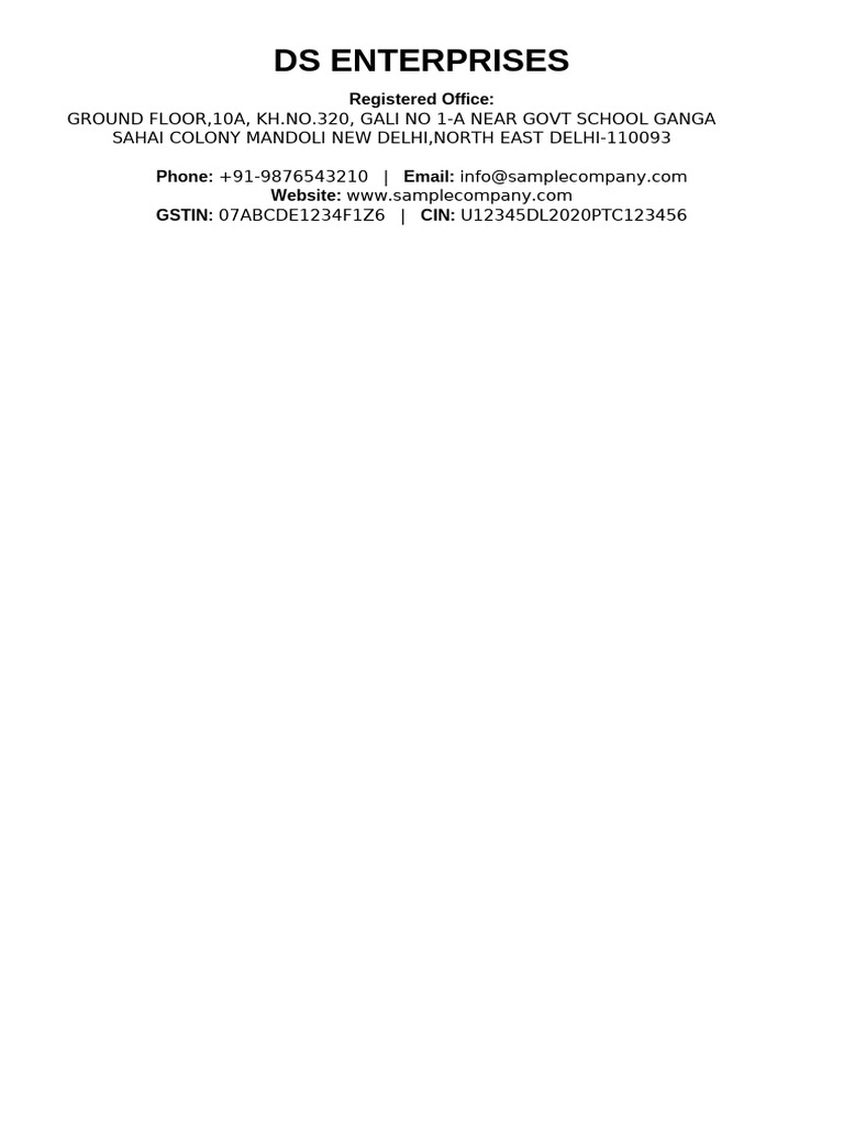 DS Enterprises Contact Information | PDF