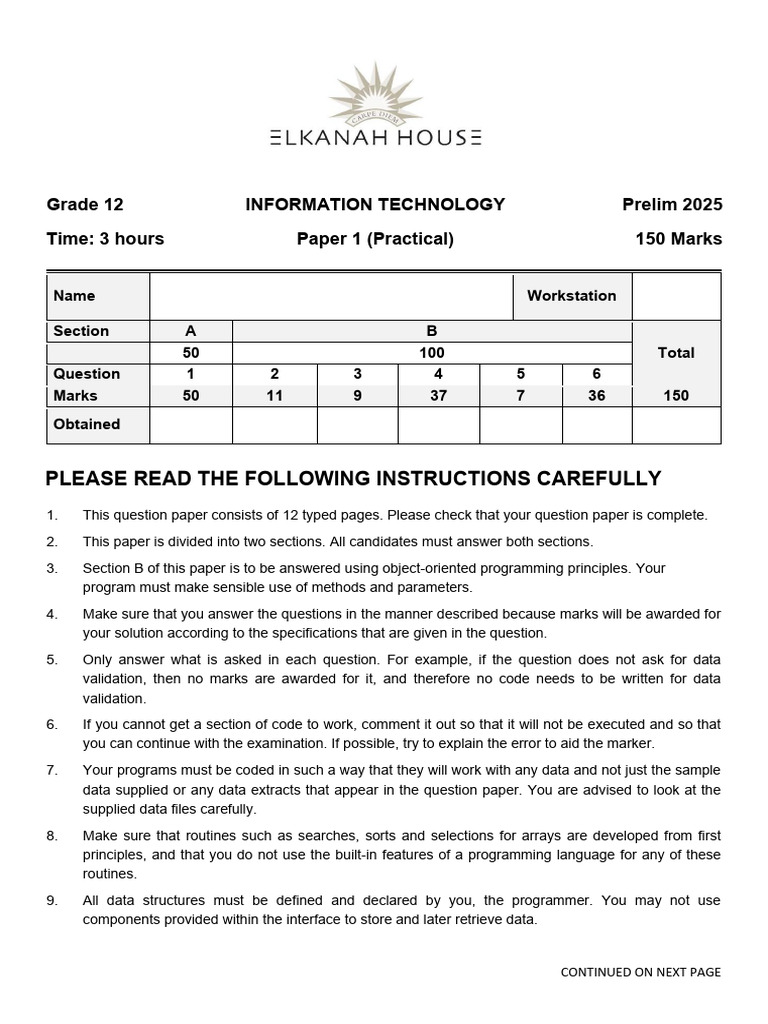 2025 Grade 12 Prelim Practical Exam - Formatted | PDF | Computer File ...