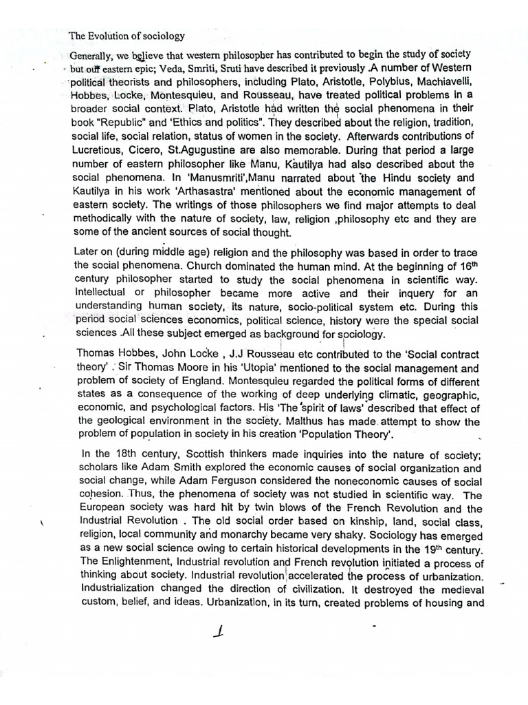 The Evolution of Sociology | PDF