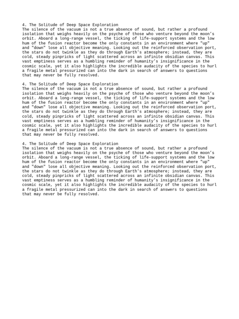 4. the Solitude of Deep Space Exploration | PDF | Outer Space | Space ...