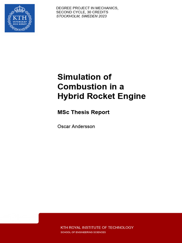 Simulation of Combustion Thesis | PDF | Rocket Propellant | Fluid Dynamics