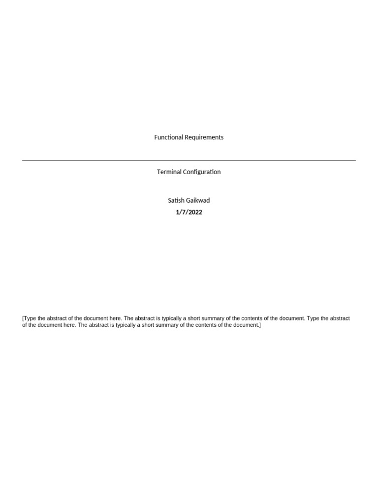 Functional Requirements for Terminal Configurations | PDF | User ...