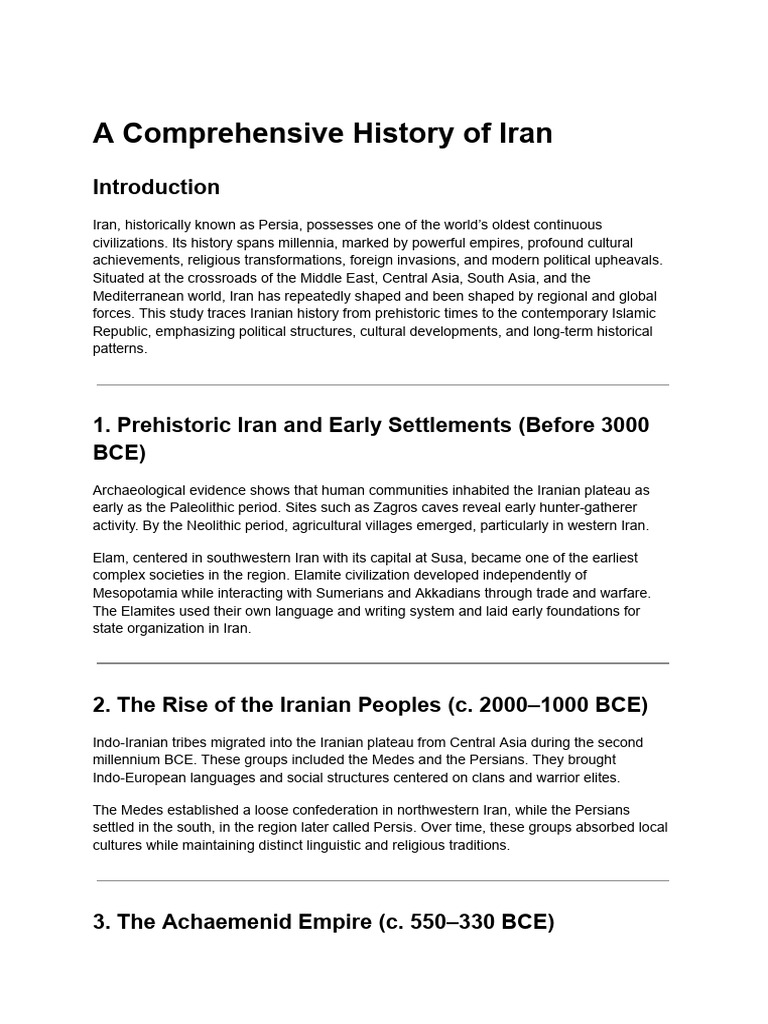 History of Iran: From Ancient to Modern | PDF | Iranian Peoples ...