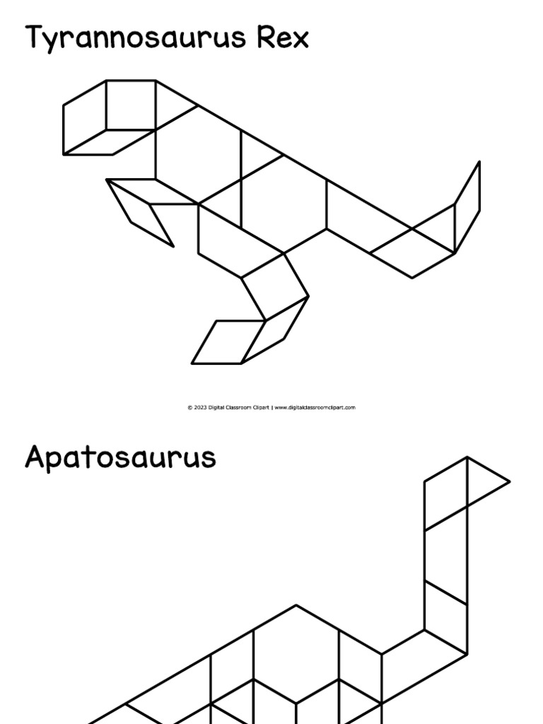 Pattern Block Dinosaur Mats B | PDF