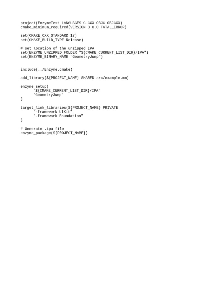 CMake Setup for Enzyme Project | PDF