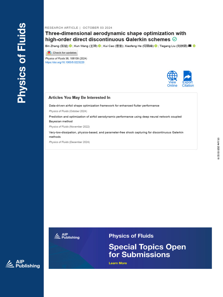 3D Aerodynamic Shape Optimization Techniques | PDF | Computational ...