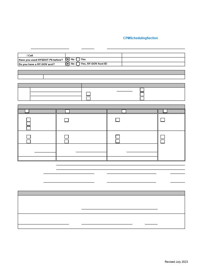 NYSDOT Primavera Access Request Form | PDF | Password | User (Computing)