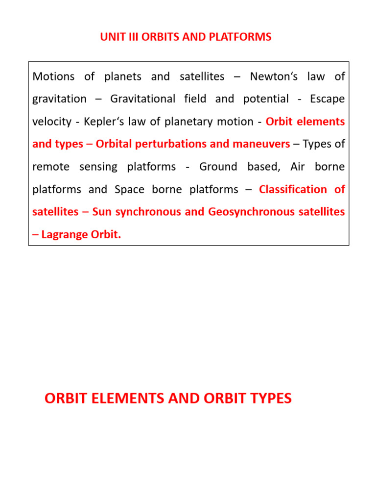 Understanding Orbits and Satellite Types | PDF | Orbit | Satellite