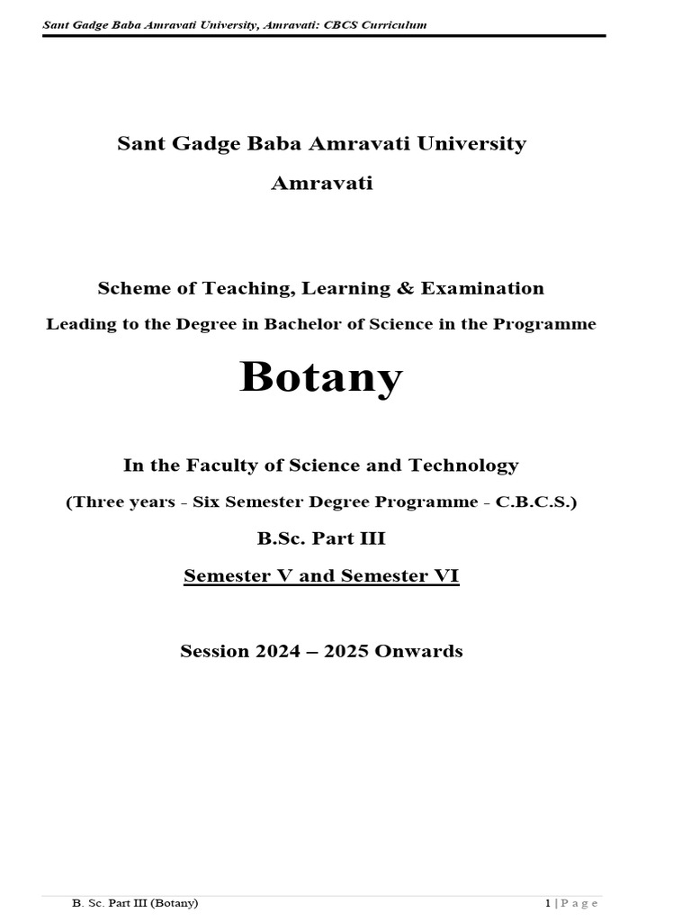 B.Sc. Botany CBCS Curriculum Overview | PDF | Gene | Molecular Cloning