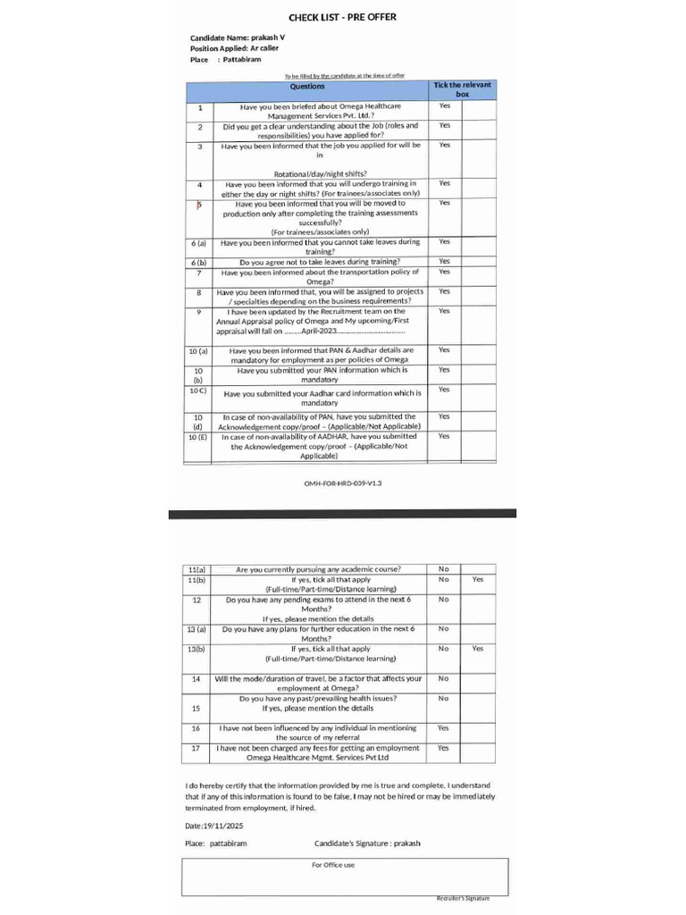 Check List | PDF