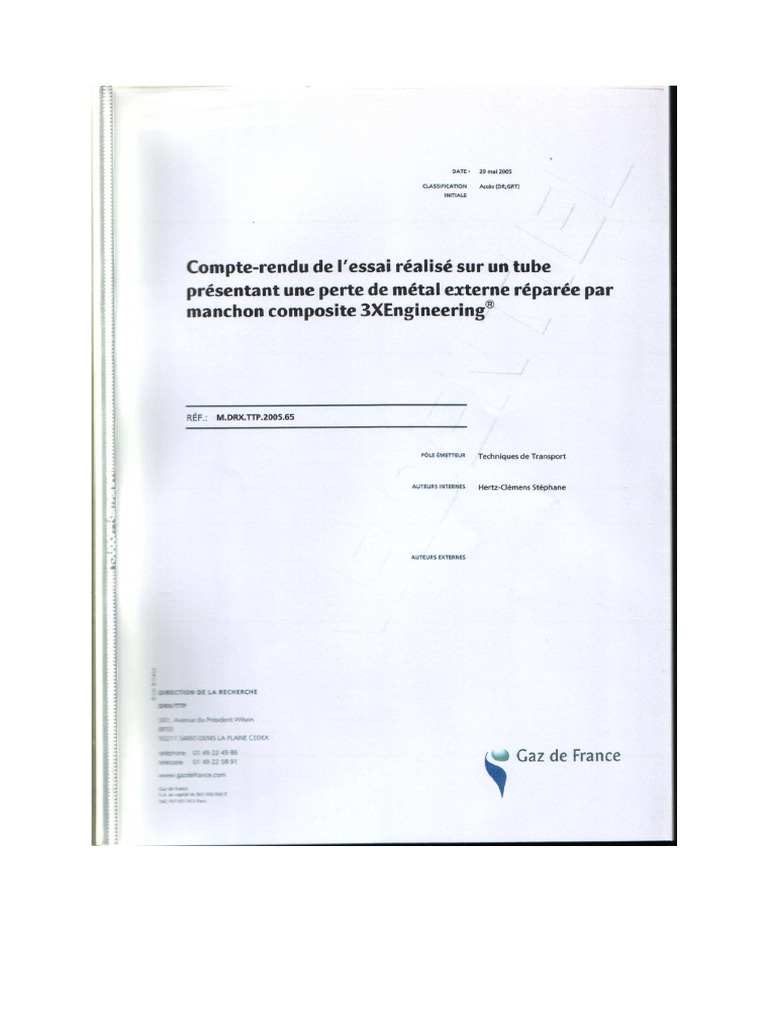 Gaz de France Test | PDF