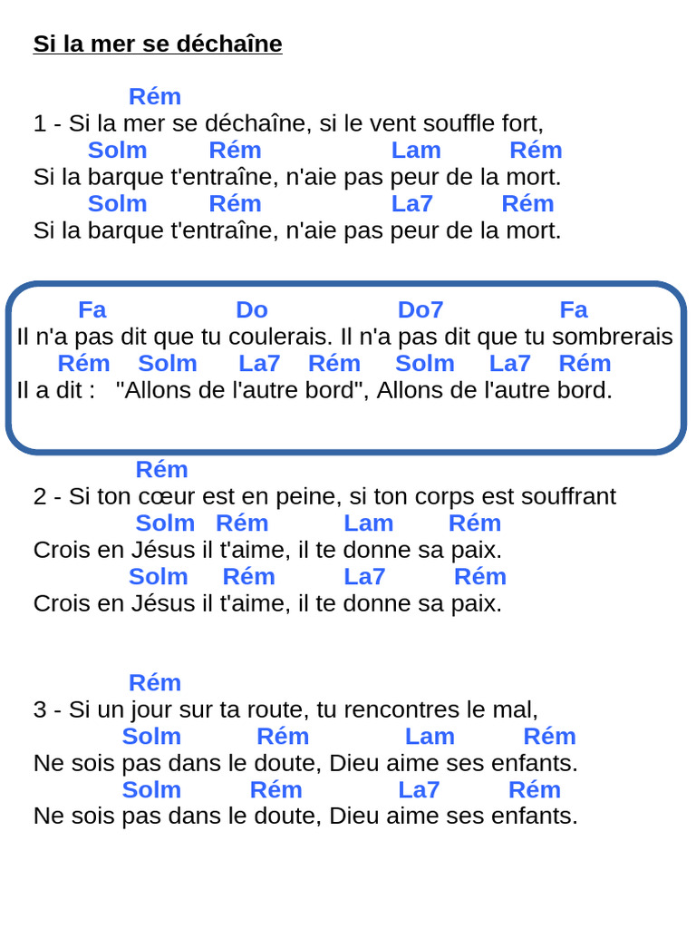 Si la mer se déchaîne : Espoir et foi | PDF