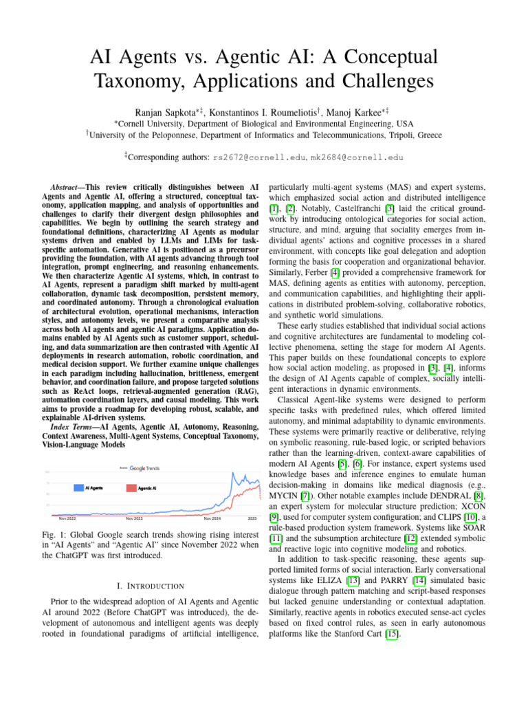 AI Agents vs. Agentic AI: Key Insights | PDF | Artificial Intelligence ...