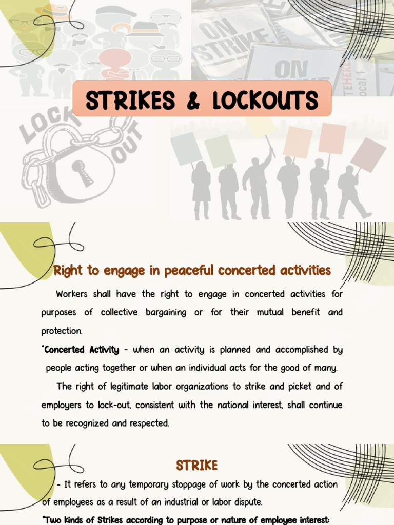 Strikes, Lockouts, and Labor Rights Guide | PDF | Strike Action ...