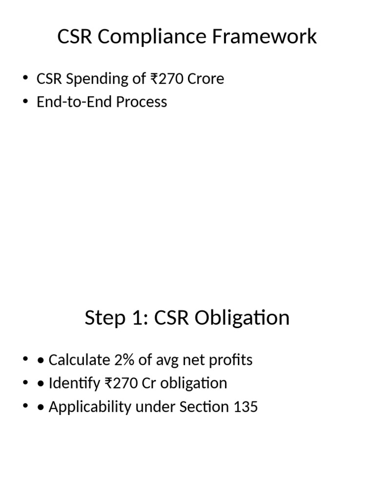 CSR Compliance Flow Presentation | PDF