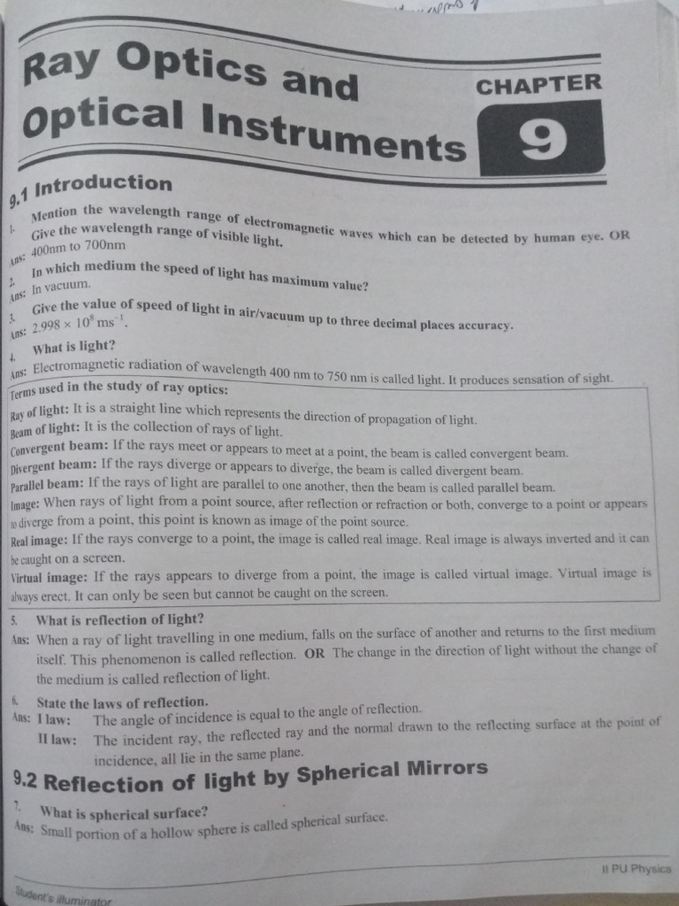 Ray Optics | PDF | Light | Refraction