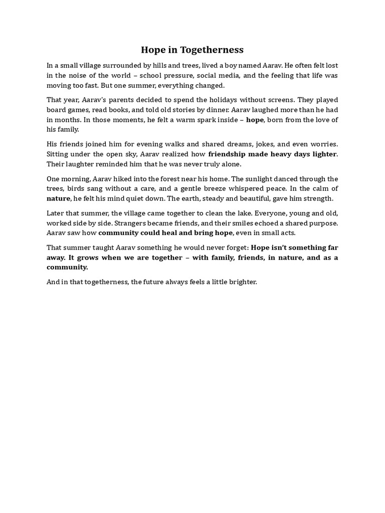 Finding Hope in Togetherness | PDF
