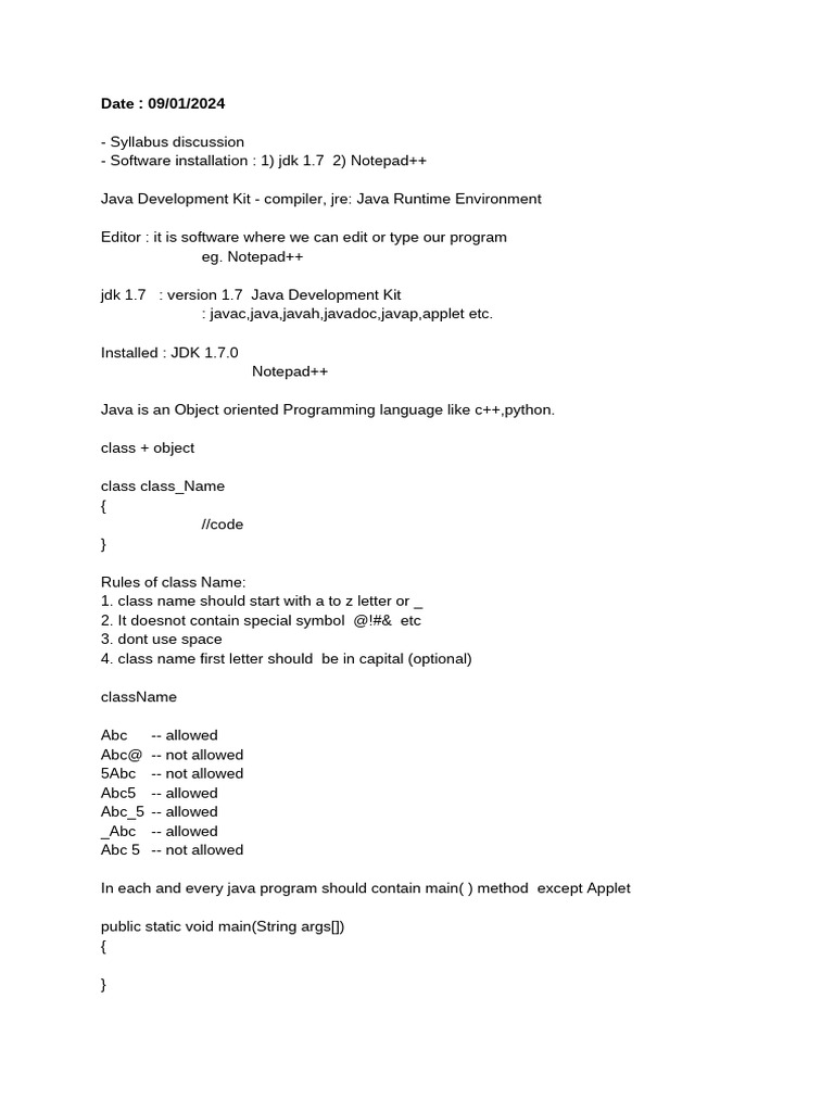 Sagar Sir Daily Program File - Java | PDF | Class (Computer Programming ...