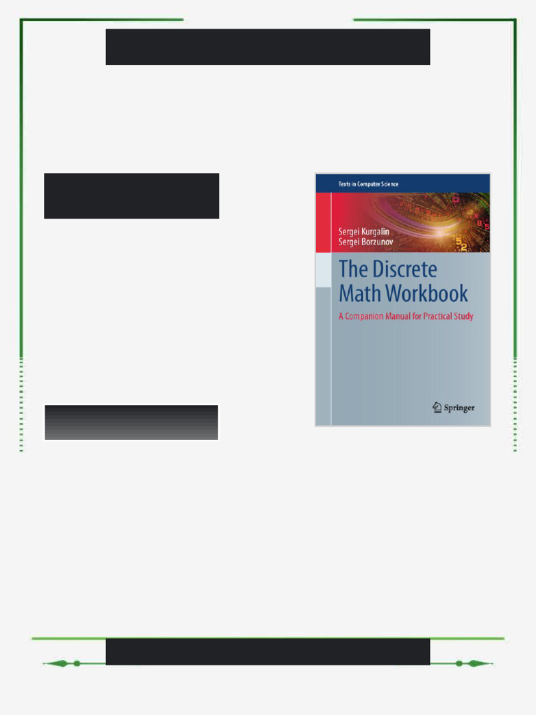 The Discrete Math Workbook A Companion Manual For Practical Study ...