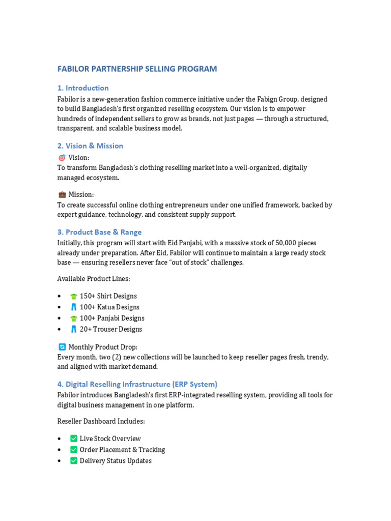 Fabilor_Partnership_Program_Proposal | PDF | Business Economics | Business