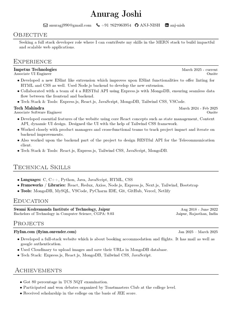 My Resume | PDF | Java Script | Computer Programming