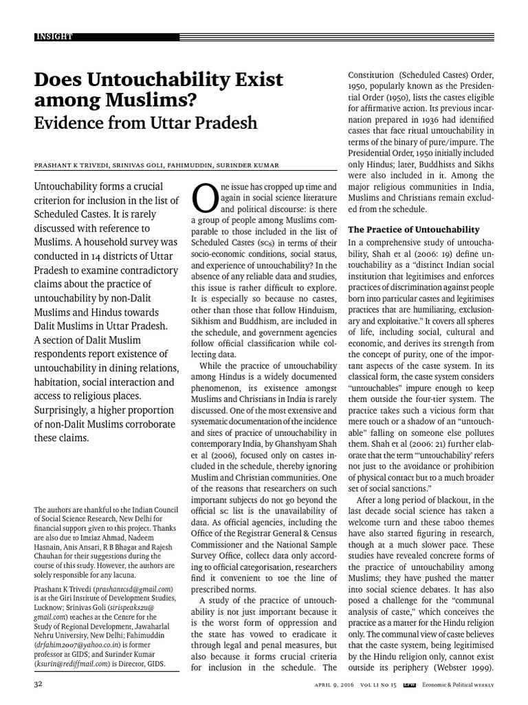 Does_Untouchability_Exist_among_Muslims | PDF | Dalit | Caste