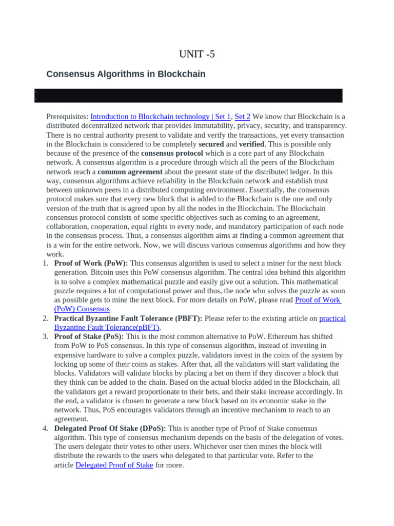 Understanding Blockchain Consensus Algorithms | PDF | Cryptocurrency ...
