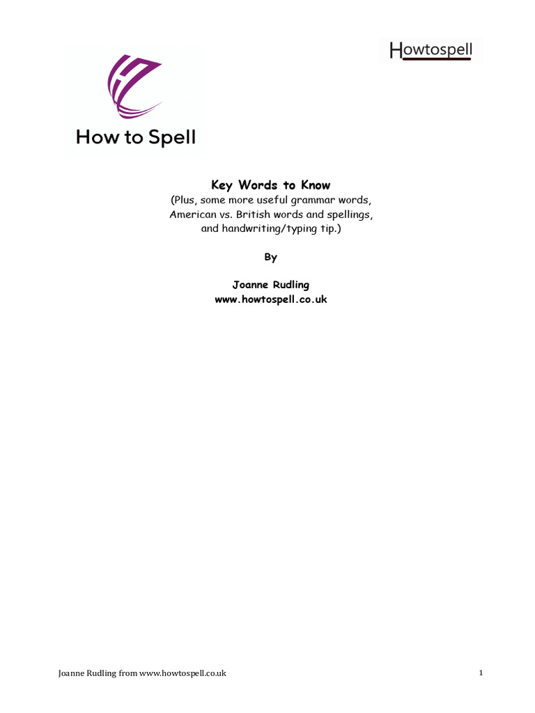 Essential Spelling and Grammar Guide | PDF | Syllable | Vowel