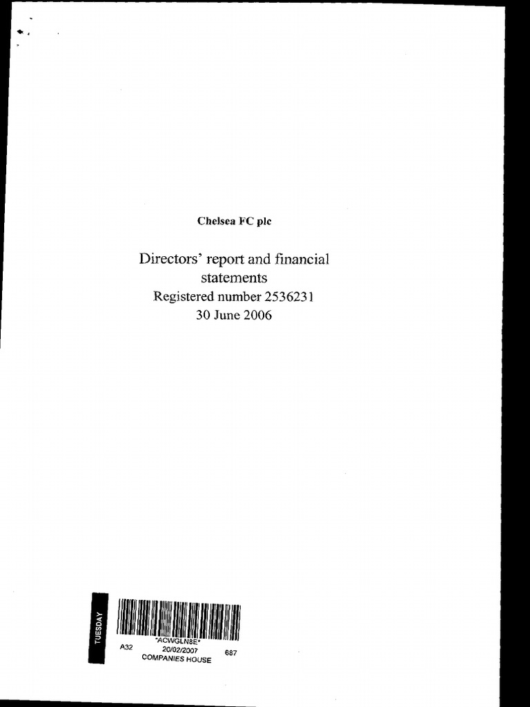 Chelsea FC Annual Report 2006 | PDF