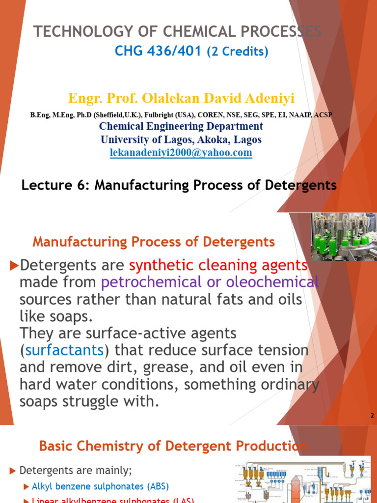 Detergent Manufacturing Process Explained | PDF | Detergent | Chemical ...