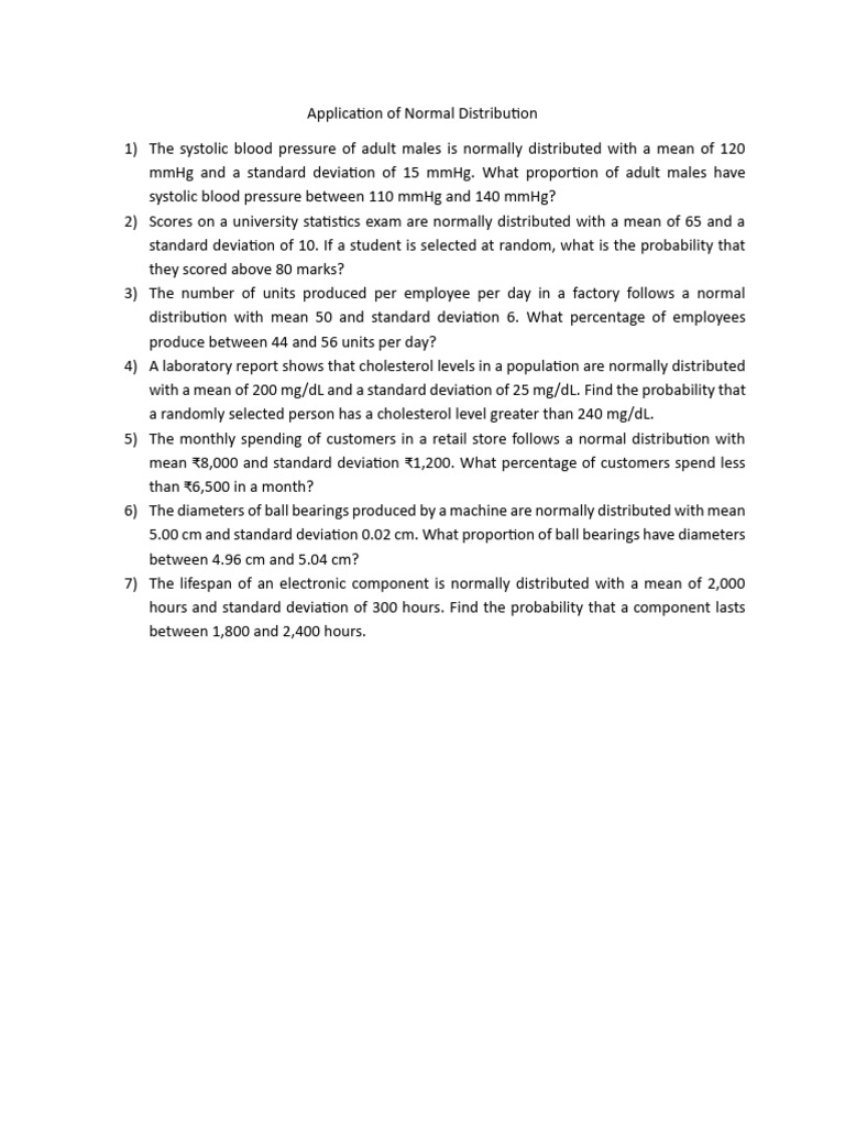 Normal Distribution Applications Explained | PDF