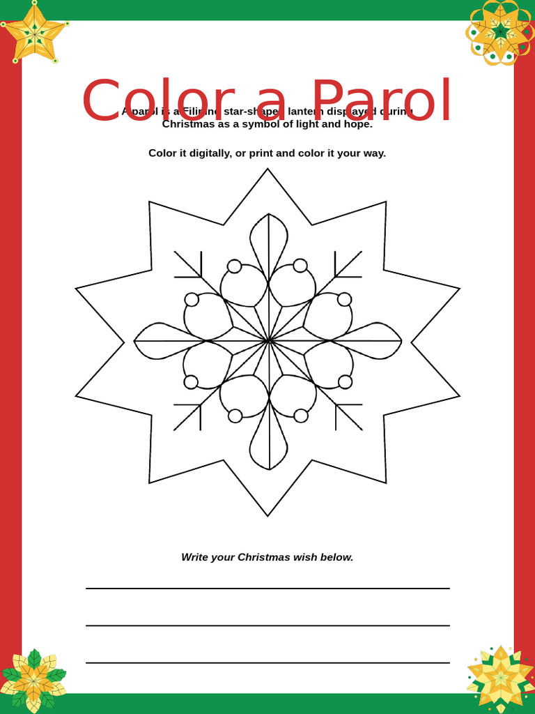 Color Your Own Filipino Parol | PDF